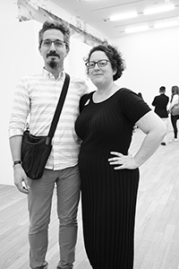 Academics Opher Mansour and Alicia Wiseberg-Roberts, at the opening of an exhibition, Tai Kwun, Central, 8 June 2018