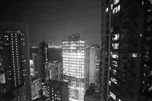 Buildings at night, Sheung Wan, 11 June 2018