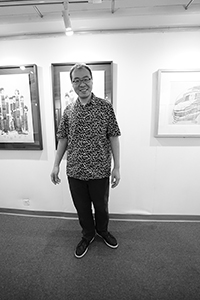 Wilson Sheih at his exhibition, Hong Kong Arts Centre, Wanchai, 16 June 2018