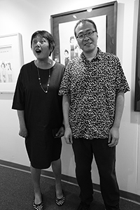 Grace Cheng and Wilson Shieh at the latter's exhibition, Hong Kong Arts Centre, Harbour Road, Wanchai, 16 June 2018