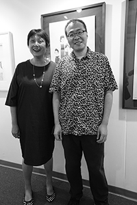 Grace Cheng and Wilson Shieh at the latter's exhibition, Hong Kong Arts Centre, Harbour Road, Wanchai, 16 June 2018