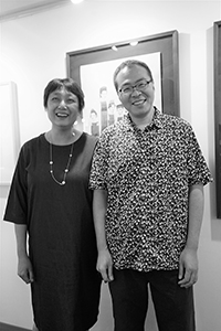 Grace Cheng and Wilson Shieh at the latter's exhibition, Hong Kong Arts Centre, Harbour Road, Wanchai, 16 June 2018