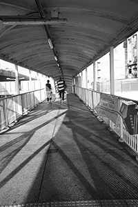 On a footbridge, Connaught Road West, Sai Ying Pun, 3 June 2018