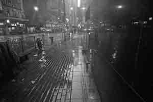 Street view on a rainy day, Des Voeux Road Central, Sheung Wan, 4 June 2018