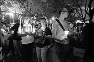 Participants in the annual memorial rally in Victoria Park, Causeway Bay, 4 June 2018