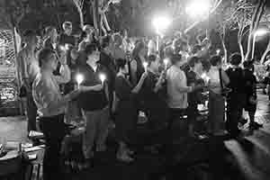 Participants in the annual memorial rally in Victoria Park, Causeway Bay, 4 June 2018