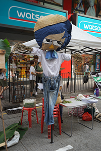 Stall adjacent to the annual pro-democracy march, Hennessy Road, Wanchai, 1 July 2018