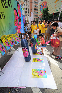 Participants in the annual pro-democracy march, Hennessy Road, Wanchai, 1 July 2018