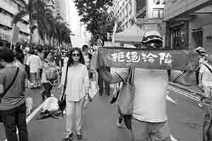 Participants in the annual pro-democracy march, Hennessy Road, Wanchai, 1 July 2018