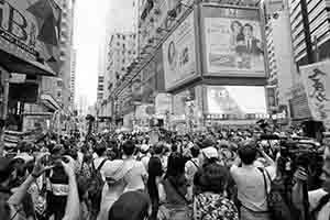 Participants in the annual pro-democracy march, Causeway Bay, 1 July 2018