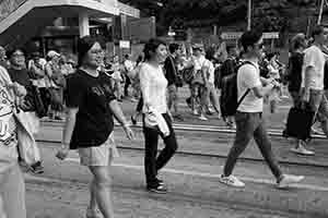 Claudia Mo, participating in the annual pro-democracy march, Admiralty, 1 July 2018