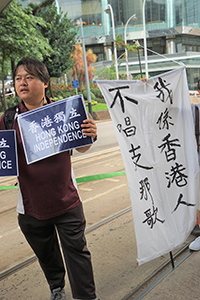 Participant in the annual pro-democracy march, Queensway, Admiralty, 1 July 2018