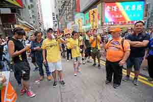 Participants in the annual pro-democracy march, Great George Street, Causeway Bay, 1 July 2018