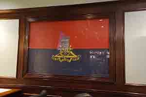 Military insignia on display in the United Services Recreation Club, Kowloon, 11 July 2018