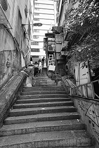 Stairs in Sheung Wan, near Queen's Road Central, 12 July 2018