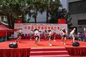 Performance celebrating the anniversary of Hong Kong's return to Chinese sovereignty, Sheung Wan Cultural Square, 1 July 2018