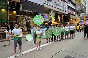 Participants in the annual pro-democracy march, Hennessy Road, 1 July 2018