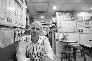 In a cafe with John Batten, Wanchai, 28 September 2018
