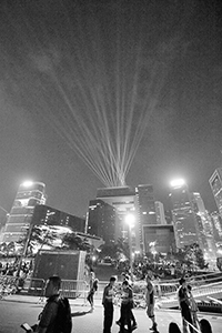 Laser display on national day, Tamar Park, 1 October 2018