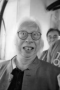 Mok Chiu-yiu at an event of the Hong Kong International Photo Festival, JCCAC, Shek Kip Mei, 25 October 2018