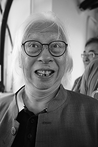 Mok Chiu-yiu at an event of the Hong Kong International Photo Festival, JCCAC, Shek Kip Mei, 25 October 2018