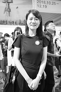 Curator Prudence Ma at an event of the Hong Kong International Photo Festival, JCCAC, Shek Kip Mei, 25 October 2018