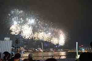 Fireworks on national day, Tamar Park, 1 October 2018