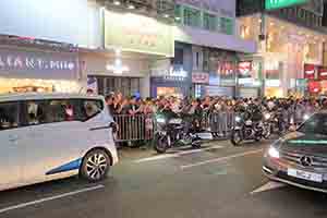 People in Halloween costumes riding on motorcycles, Queen's Road Central, Central, 31 October 2018