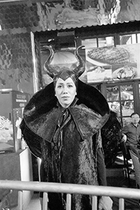 Woman in Halloween costume, D'Aguilar Street, Central, 31 October 2018