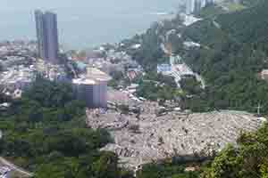 View down over the Chinese Christian cemetery in Pokfulam, from the Lung Fu Shan Country Park, 21 October 2018