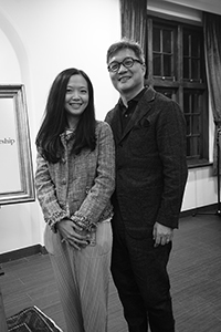 Composer Chan Hing-yan and his wife at a ceremony where he was inaugurated as the first James Chen and Yuen-Han Chan Professor in Music, University of Hong Kong, 8 November 2018