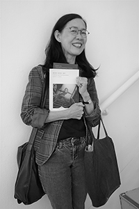 Artist Sze Yuen at an exhibition opening, Pao Galleries, Hong Kong Arts Centre, 10 November 2018