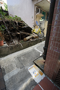 Bicycle beside a village house, Ping Shan, Yuen Long, 11 November 2018