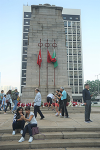 Wreaths placed for Remembrance Day, The Cenotaph, Central, 11 November 2018