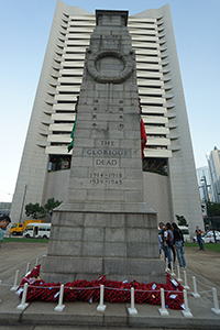 Wreaths placed for Remembrance Day, The Cenotaph, Central, 11 November 2018