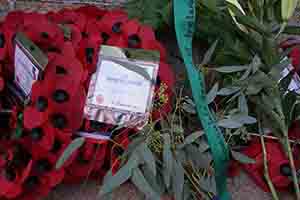 Wreaths placed for Remembrance Day, The Cenotaph, Central, 11 November 2018