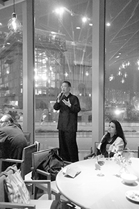 Talk by M+ Chief Curator Doryun Chong during the dinner after the opening of the exhibition: Noguchi for Danh Vo: Counterpoint, Elements Mall,  15 November 2018