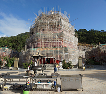 Scaffolding, Kwun Yam Monastery, Lantau, 18 November 2018