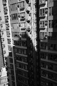 Shadow on a residential building, Sheung Wan, 11 December 2018