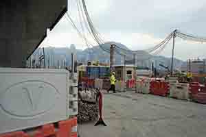 Construction underway on the West Kowloon Cultural District site, 14 December 2018