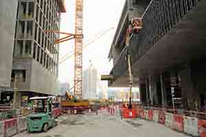 The M+ building under construction, West Kowloon, 14 December 2018