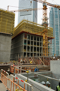 Construction underway at the West Kowloon Cultural District site, 14 December 2018