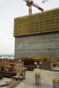 Construction underway at the West Kowloon Cultural District site, 14 December 2018