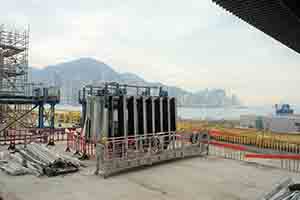 Construction underway on the West Kowloon Cultural District site, 14 December 2018