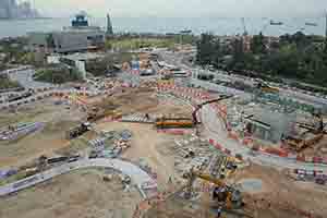 Construction underway at the West Kowloon Cultural District site, 14 December 2018