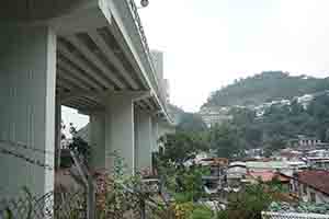 Houses near a flyover, Sham Tseng Village, 16 December 2018