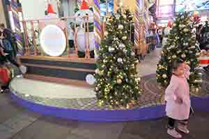 Christmas decorations in front of iSQUARE, Peking Road, Kowloon, 26 December 2018