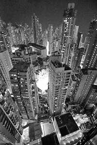 Buildings at night, Sheung Wan, 29 December 2018