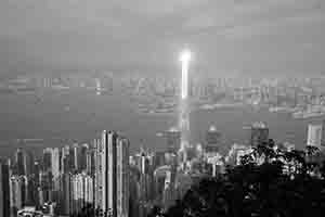 Light reflecting off ICC, view from Lugard Road, The Peak, 30 December 2018