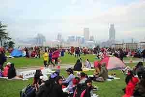 Foreign domestic helpers gathering at Tamar Park on a public holiday, Admiralty, 1 January 2019